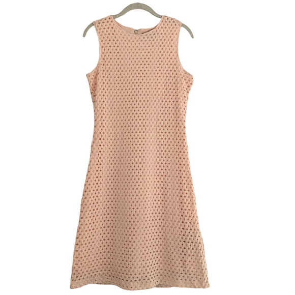Sharagano Dresses & Skirts - Sharagano MIDI Dress Peach OverLace Sleeveless  Stretch Size 6